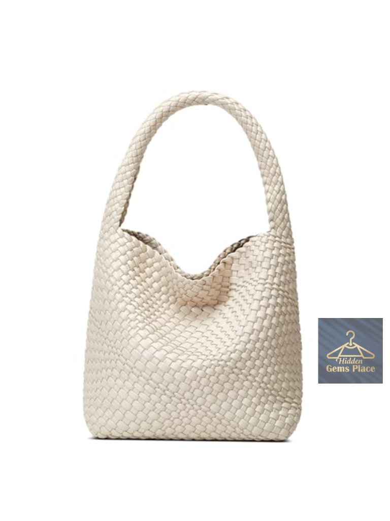 Handwoven Vegan Leather Tote With Detachable Clutch, Magnetic Closure